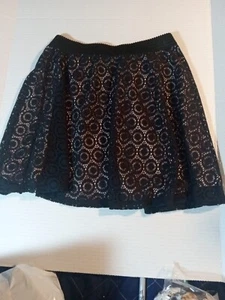 Disney Skirt Girls Sz S Black Pink Minnie Rocks The Dots Mini Lace Overlay NWOT - Picture 1 of 13
