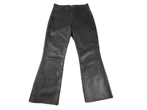 Jeans svasati a vita alta cropped L'AGENCE Kendra rivestiti in nero taglia 28 - Foto 1 di 8
