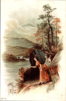 Vintage Homem Vitoriano, Lady Mt. Cartão comercial Washington Jewett's Range, fogão - Imagem 1 de 3