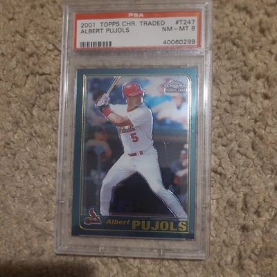 2001 Topps Chrome Traded Albert Pujols PSA 8 #T247 RC Rookie Cardinals - Image 1 of 4