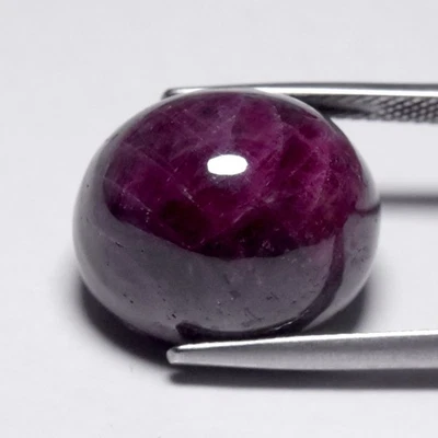💎 29.49ct Oval Cabochon Natural Purplish Red Ruby - Heated, Madagascar Gemstone - Image 1 of 4