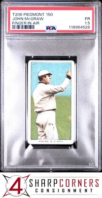 1909-11 T206 PIEDMONT 150 JOHN McGRAW HOF FINGER IN AIR PSA 1.5 Foto 1 de 4