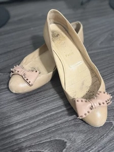 Christian Louboutin Nude Blow Flats Size 38 - Picture 1 of 4