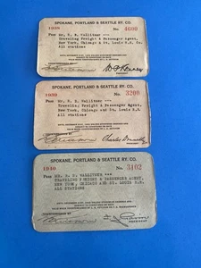 1938, 1939, 1940 Spokane, Portland & Seattle Railroad pass* - Picture 1 of 2