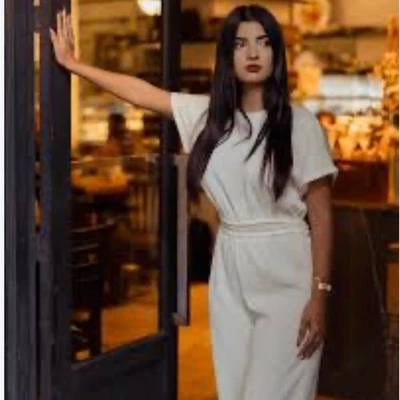 Mono Zara Crema con Mangas Transparentes y Cintura Ajustada ZS 13/14 cm 164 Foto 1 de 4