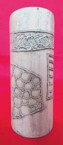 CARN POTTERY SMALL ABSTRACT CYLINDER VASE JOHN BEUSMANS PENZANCE CORNWALL - Picture 1 of 6