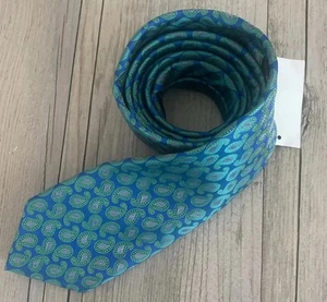 Cravatta collo Ted Baker London turchese Made in Italy 100% seta cravatta - Foto 1 di 4