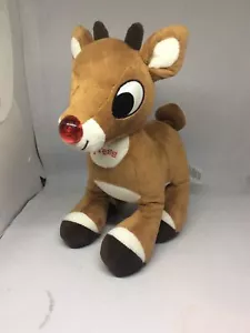 Gemmy Rudolph The Red Nosed Reindeer Light Up Nose Singing sitting Plush 12” - Picture 1 of 4