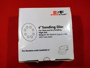 SF 5" Sanding Discs 60 High Grit Wet Dry Hook Loop Orbital Sander - Picture 1 of 8