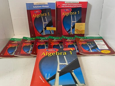 Algebra 1 Set Chapter Resource Masters,solutions manual,transparencies,textbook - Image 1 of 4