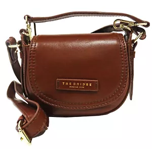 Borsa a tracolla THE BRIDGE borsetta con patta donna made in Italy pelle marr... - Picture 1 of 1
