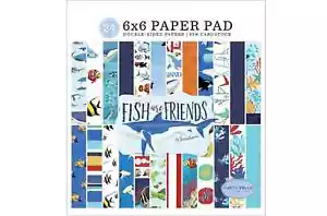 Carta Bella 6"x 6" FISH ARE FRIENDS paper pad~Beautiful! Quick Ship! - Picture 1 of 1