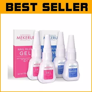 2 Sets Ultra Strong Nail Glue Gel for DIY Nails - Quick Dry & Long-Lasting - Picture 1 of 9