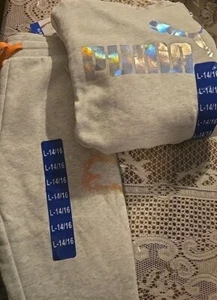 Puma Youth Fleece Joggers & Hoodie , Gray , L (14-16) - Both New With Tags - Picture 1 of 7