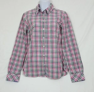 H&M L.O.G.G. Button Front Multi Color Checked Women's Blouse Size 6 - Picture 1 of 6