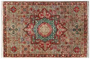 Afghan Ziegler Mamluk Teppich 60x90 Handgeknüpft Braun Medaillon Orient b - Picture 1 of 8