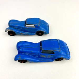 Tootsie Toy Diecast Mercedes 1939 2 Cars Vintage Blue Benz Coupe Metal 2.5 inch - Picture 1 of 10