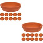  20 Pcs Plant Pot Plates Red Pottery Trays Saucers Small Round Flowers