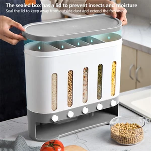 Cereal Dispenser Wall Mounted Grain Dispenser Storage 5 in 1 Kitchen Dispensing - Picture 1 of 12