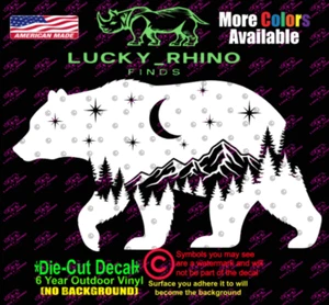 Bear Mountain Pine Trees Wander Nature Car Window Vinyl Decal Bumper Sticker - Picture 1 of 4