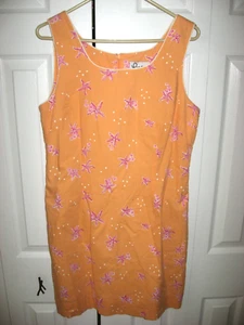Orange geblümtes ärmelloses Damenkleid LILLY PULITZER gefüttert 12 - Bild 1 von 2