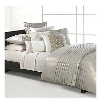 Natori Soho 12" x 24" Feather Down Fill Cotton Linen Metallic Pillow - Ivory - Image 1 of 3