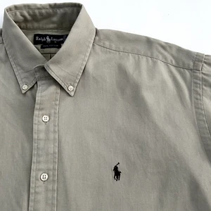 Ralph Lauren Mens Shirt Sz L Button Front Long Sleeve Cotton Pony Logo - Picture 1 of 7