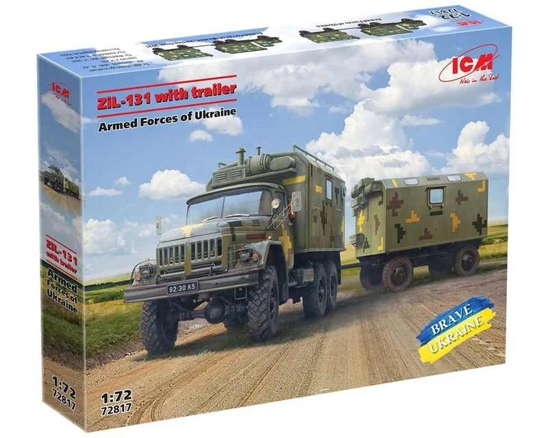 ZIL-131 TRUCK WITH TRAILER ARMED FORCES OF UKRAINE KIT 1 72 Icm Kit Mezzi Milita