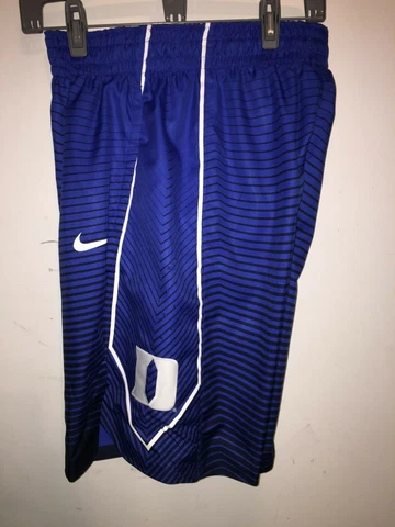Mens Nike Dri-Fit DUKE BLUE DEVILS Authentic HE Game Royal Blue and Black Shorts Cover