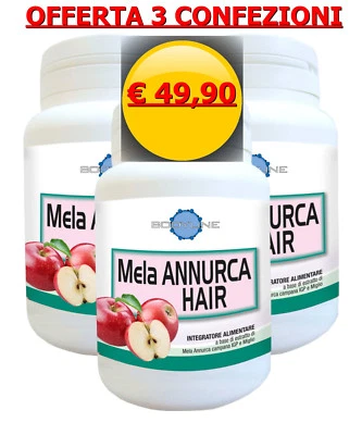 OFFERTA 3 CONFEZ. MELA ANNURCA HAIR integratore CALVIZIE e ricrescita CAPELLI
