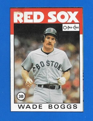 1986 TOPPS OPC B WADE BOGGS BOX BOTTOM RED SOX O PEE CHEE HAND CUT - Image 1 of 2
