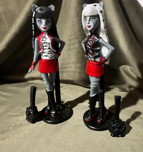 Custom Gothic Cat Girl Figuren - Rot & Schwarz Modepuppen - Monster Style OOAK - Bild 1 von 5