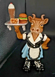 CAR HOP Pewter COW ON ROLLER SKATES Culinary Collectible Sculpture ~ RON LEE  LE - Picture 1 of 13