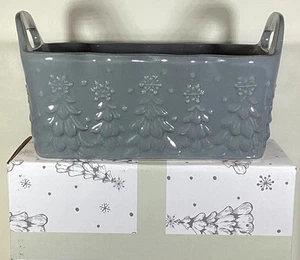 Temp-tations Seasonal 12-oz Ruffled Mini Loaf Pan Frosty Forest Grey Gift Box - Picture 1 of 24