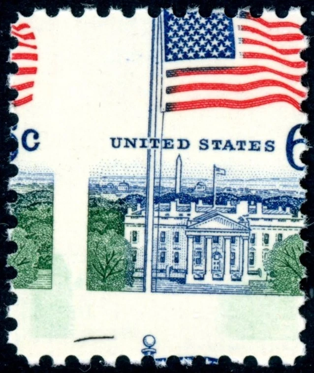 EFO 1338 TWO-WAY MISPERF ALSO SHOWS SLIGHT GHOST GREEN INK SMEARS - Image 1 of 1