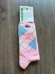 Lacoste Sz 42-43 Made in France Pink Wool Socks 1990s - Picture 1 of 7