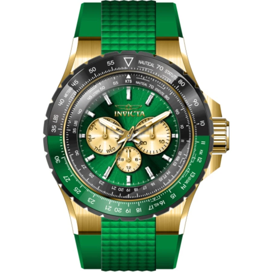 Reloj para hombre Invicta Aviator fecha día cuarzo esfera verde 44612 Foto 1 de 1