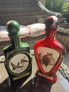 Beams Choice Bottle Lot (2) Ducks Owl J. Lockhart Creator Of Paintings Popular🔥 - Picture 1 of 6