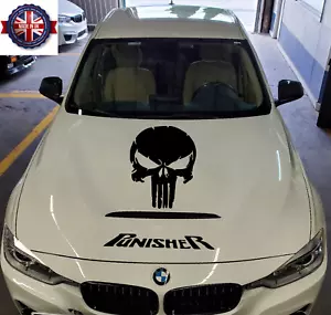 GRANDE Punisher Skull Gorro Coche Pegatina Vinilo Gráficos Calcomanías - Cualquier Color - Imagen 1 de 4