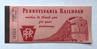 1960 Pennsylvania Railroad Passenger Ticket Train Boarding Pass - Image 1 of 3