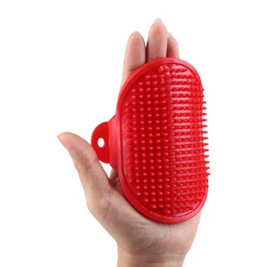 Pet Palm Brush Adjustable Dog Cat Shower Rubber Grooming Bathing Hair Grooming - Picture 1 of 5