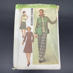 Simplicity Vintage Sewing Pattern #7711 Misses Jacket Top Skirt Pants Size 12 - Picture 1 of 3