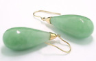Schöner Grüner Jade Tropfen Ohrhänger 70 Carat  585Gelbgold Ohrringe