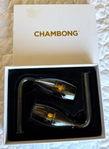 Chambong Rapid Champagne Glasses Set of Two Hand Blown Classic 6 oz  - Picture 1 of 4