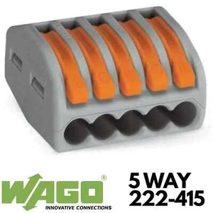 WAGO 222-415 Connectors Junction Box Electrical Reusable Wire Lever - Picture 1 of 18