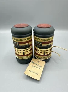 Wooden Salt & Pepper Shakers Park Designs Made In India NEW - Picture 1 of 8