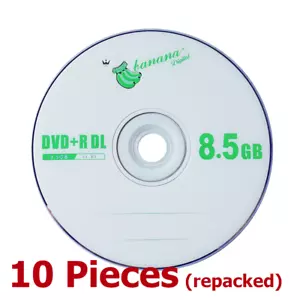 DVD+R DL 8x Blank DVD Dual Double Layer 8.5 GB Recordable Banana - 10 Discs - Picture 1 of 1