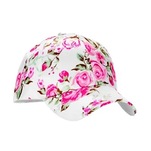No Boundaries Women’s Satin Baseball Cap/Hat White Floral Bouquets - Picture 1 of 2