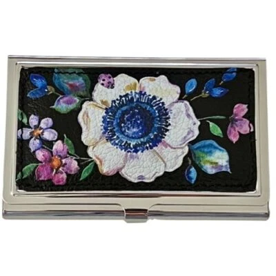 Estuche para Tarjetas de Visita Brighton NOIR JARDÍN Cuero Impreso E52483 Nuevo con Etiquetas Foto 1 de 4