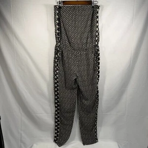 Zara Trafaluc Jumpsuit Gr. M Trägerlos Geometrisches Muster Freizeit Schwarz - Bild 1 von 9